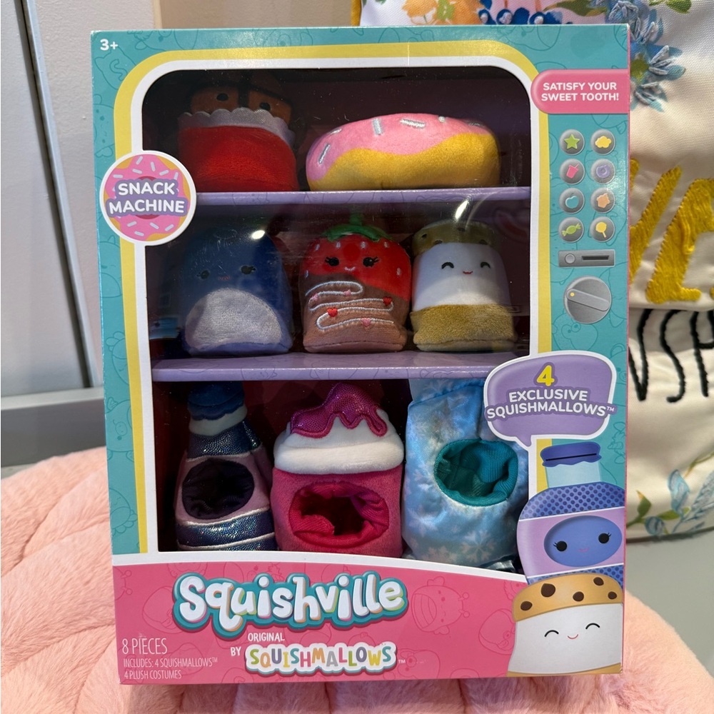 Squishmallows Squishville Snack Machine Plush Set NIB